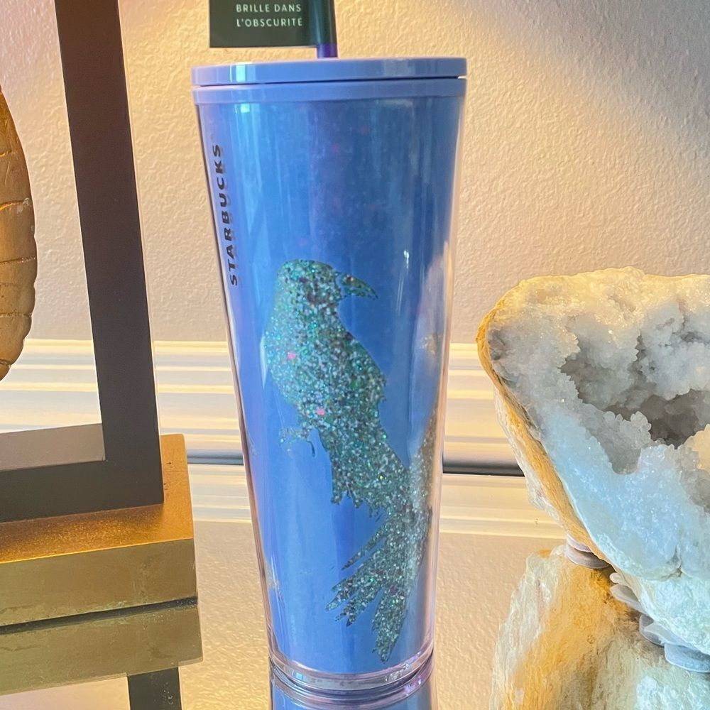 Starbucks GITD 2022 Halloween Periwinkle Raven Glitter & Glow in the Dark Venti - Picture 4 of 4